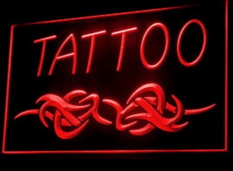 Tattoo Thorns Bramble Artwork LED Neon Sign